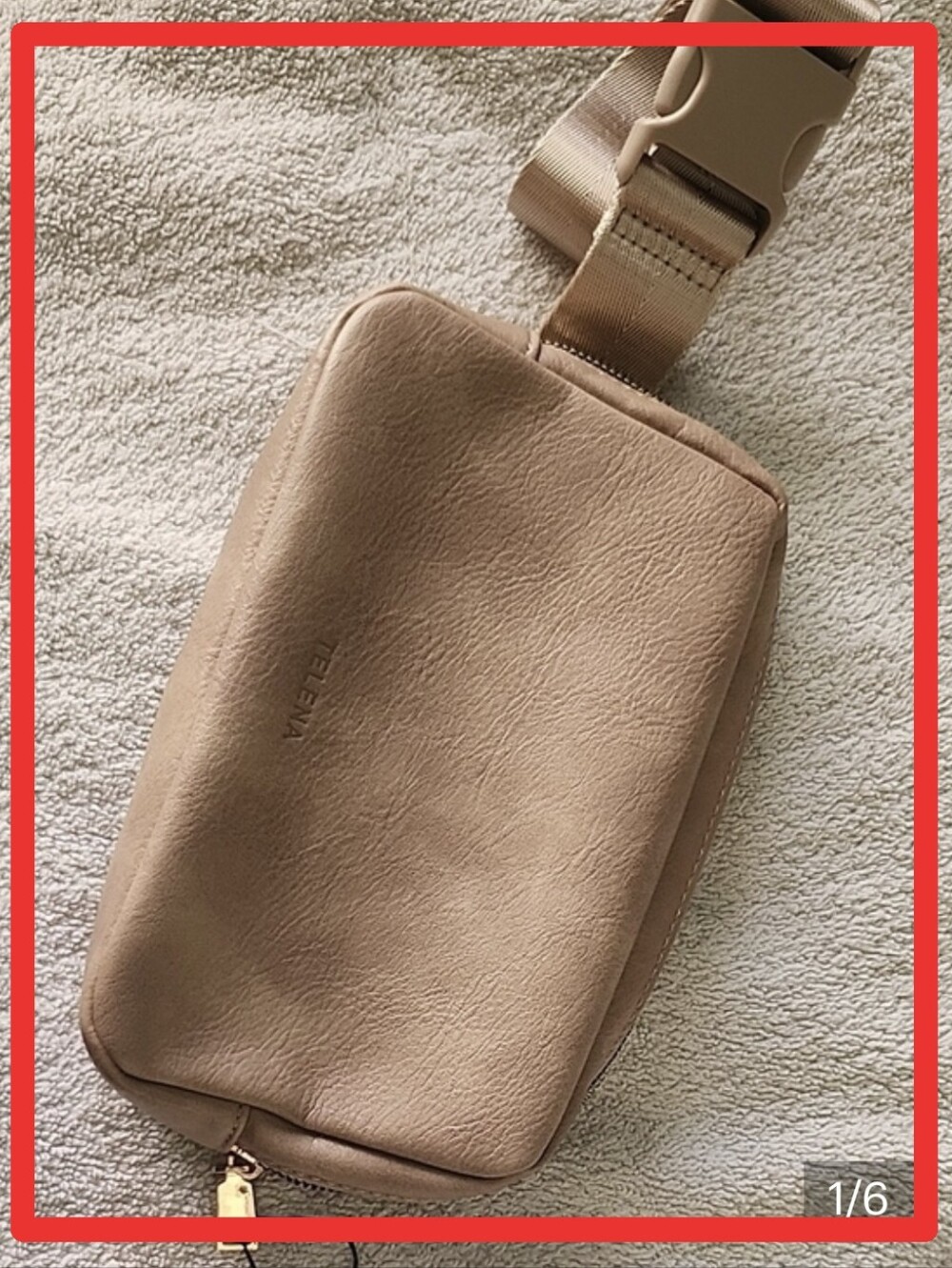 Brown Leather Gold Hardware Crossbody Belt Bag